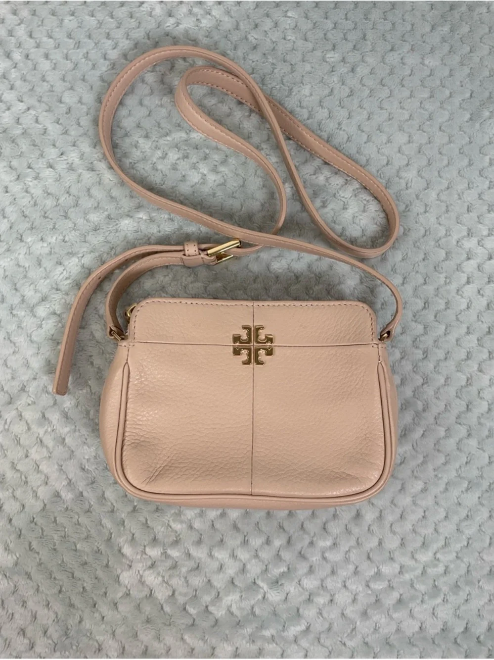Tory Burch Cream Ivy Micro Leather Crossbody